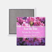 Rosa Azalea blühende Buschhochzeit retten das Datu Magnet (Vorderseite/Rückseite)