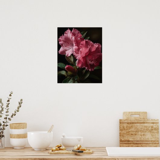 Rosa Azalea Blume Art Print Poster (Küche)