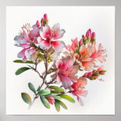 Rosa Azalea Blume Art Print Poster (Vorne)