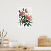 Rosa Azalea Blume Art Print Poster (Küche)