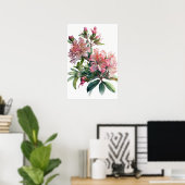 Rosa Azalea Blume Art Print Poster (Heimbüro)