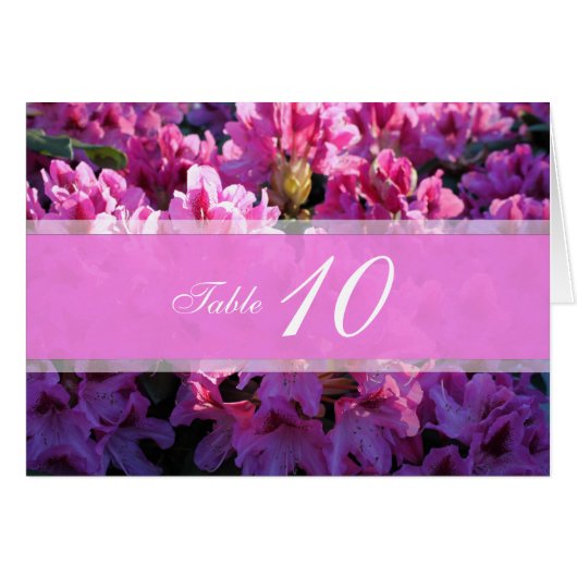 Rosa azalea Blume Dinner Tischnummer Karte. (Vorderseite (Horizontal))