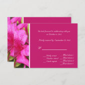Rosa Azalea Blume RSVP-Karten für Hochzeiten Einladung (Vorne/Hinten)