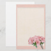 Rosa Azalea-Blume und RahmenWedding Briefpapier (Vorne/Hinten)