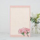 Rosa Azalea-Blume und RahmenWedding Briefpapier (Stehend Vorderseite)