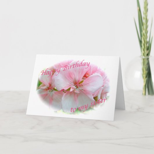 Rosa Azalea Schwester Geburtskarte Karte (Vorderseite)