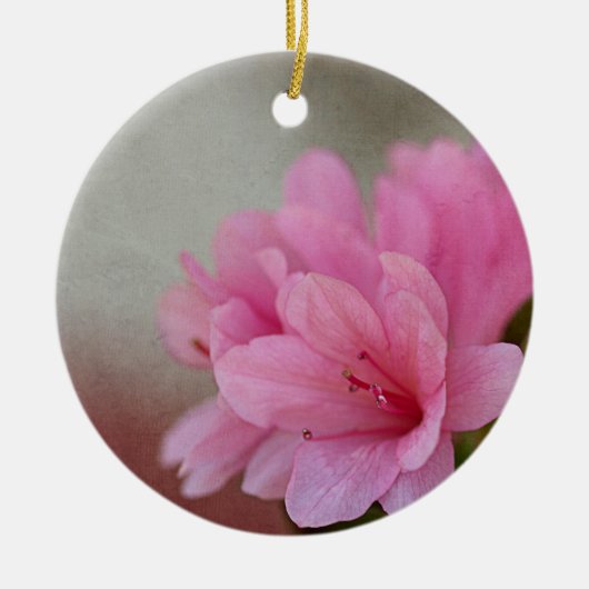 Rosa Azalea Textil Personalisiert Keramik Ornament (Vorne)