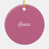 Rosa Azalea Textil Personalisiert Keramik Ornament (Hinten)