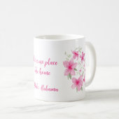 Rosa Azaleen-Blüten Kaffeetasse (VorderseiteRechts)