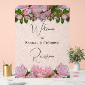 Rosa Azaleen Empfang Begrüßungszeichen Acrylschild (Hochzeit)