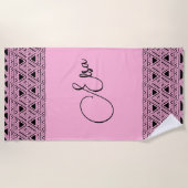 rosa Aztekenmuster Strandtuch (Vorderseite)