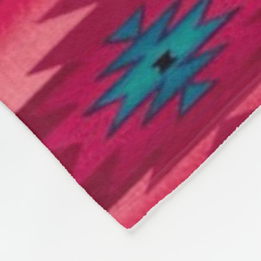 ROSA aztekischer Druck Fleecedecke (Ecke)