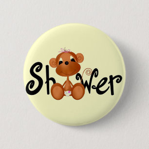 Rosa Baby-Affe-Knopf Button