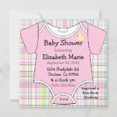 Rosa Baby-Ausstattungs-Dusche Einladung (Vorderseite)