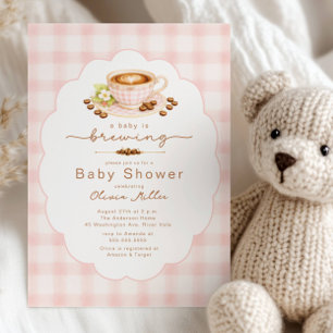 Rosa Baby braut Kaffee - Baby Shower Einladung