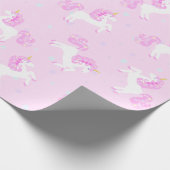 Rosa Baby-Einhorn-Packpapier Geschenkpapier (Ecke)