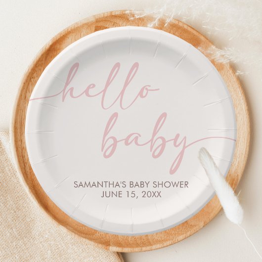 Rosa Baby-Einweihungsparty Pappteller