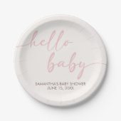 Rosa Baby-Einweihungsparty Pappteller (Vorderseite)