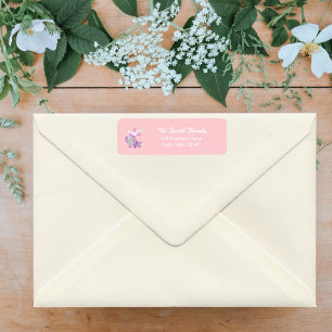 Rosa Baby-Elefant Mit Taube Und Kreuz Taufgeschenk