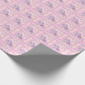 Rosa Baby Elefant mit Taube und Kreuztaufen Geschenkpapier (Ecke)