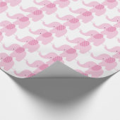 Rosa Baby-Elefant-Packpapier Geschenkpapier (Ecke)