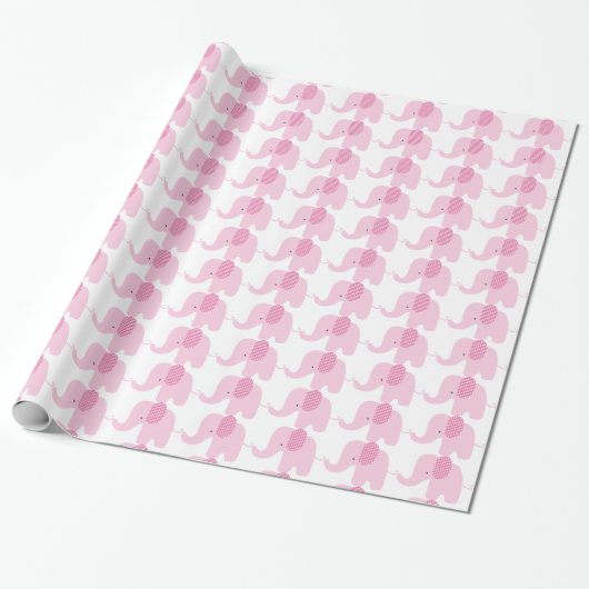 Rosa Baby-Elefant-Packpapier Geschenkpapier (Ungerollt)