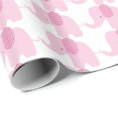 Rosa Baby-Elefant-Packpapier Geschenkpapier (Rolleneckpunkt)