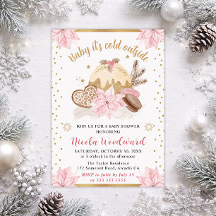 Rosa Baby, es ist kalt draußen Baby Shower Einladung