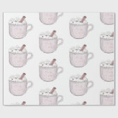 Rosa Baby Es ist kalt draußen heiße Schokolade Geschenkpapier (Flach)