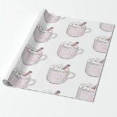 Rosa Baby Es ist kalt draußen heiße Schokolade Geschenkpapier (Ungerollt)