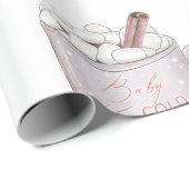 Rosa Baby Es ist kalt draußen heiße Schokolade Geschenkpapier (Rolleneckpunkt)