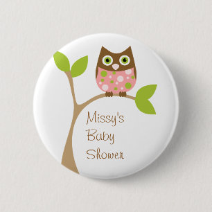 Rosa Baby-Eule Button