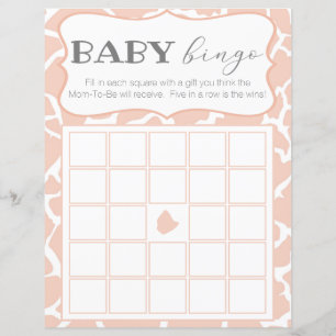 Rosa Baby Girl Giraffe Baby Bingo