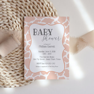 Rosa Baby Girl Giraffe Babyparty-Einladung