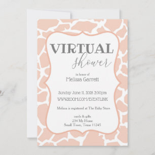 Rosa Baby Girl Giraffe Virtuelle Einladung