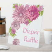 Rosa Baby in Blütenbrunch Duschdusche Windelwanne Sockelschild (In Situ)