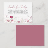 Rosa Baby in blutfarbenen Wildblumen Bücher für Ba Begleitkarte (Vorne/Hinten)