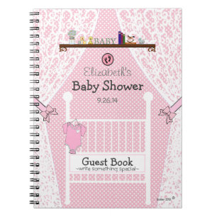 Rosa Baby-Kinderzimmer-Baby-Duschen-Gast-Buch   Notizblock