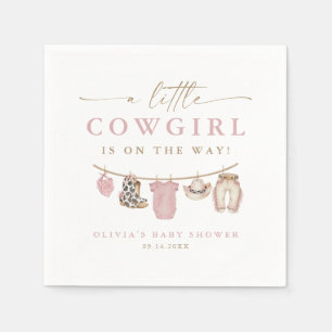 Rosa Baby-Kleidungslinie Kleine Cowgirl-Baby-Party Serviette