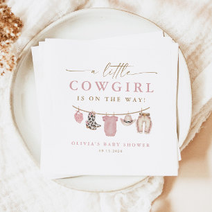Rosa Baby-Kleidungslinie Kleine Cowgirl-Baby-Party Serviette