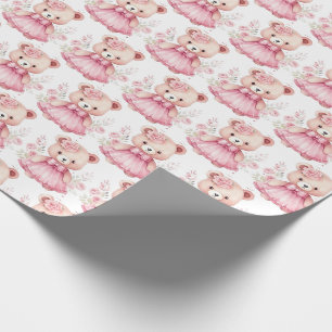 Rosa Baby-Kleinkind-Teddybär-Geschenkverpackungspa Geschenkpapier