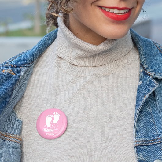Rosa Baby lädt Button