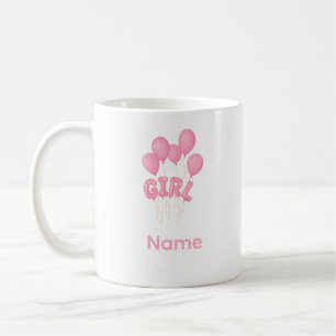 Rosa Baby Mädchen Ballon-Feier - Süße Kinderzimmer Kaffeetasse