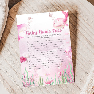 Rosa Baby-Name-Rennen unter dem Meer zur Babyparty