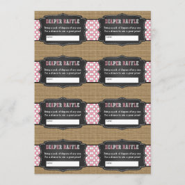 Rosa Baby Q-Degustationsschein, Lose für Mädchen, Einladung