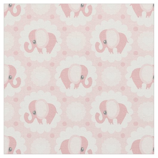 Rosa Baby-Säuglings-Duschen-Elefant-Tier Stoff (Nahaufnahme)
