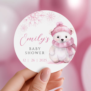 Rosa Baby-Schwangerschaftsfeier-Aufkleber Runder Aufkleber