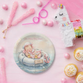 Rosa Baby-Seemann Mädchen Papier Teller (Party)