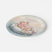 Rosa Baby-Seemann Mädchen Papier Teller (Schrägansicht)