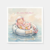Rosa Baby-Seemann Mädchen Serviette (Vorderseite)